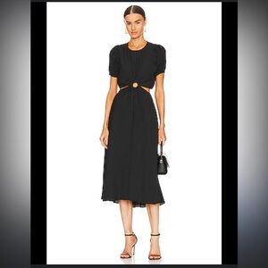 🆕 1. State Waist Cutout Midi Dress in Black